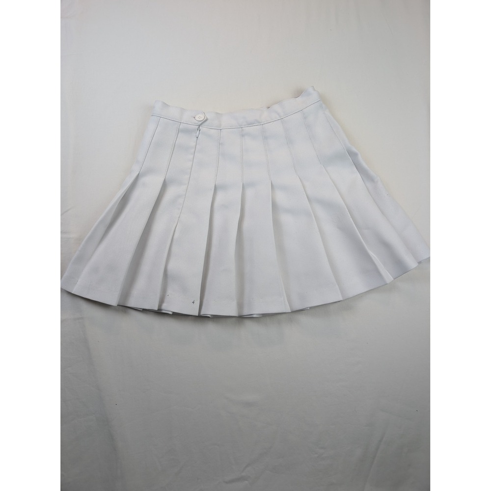 American Apparel White Pleated Tennis Mini Skirt Gabardine Made in USA Medium